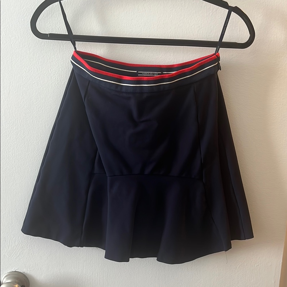 Tommy Hilfiger Navy Blue Skirt with Red Accents